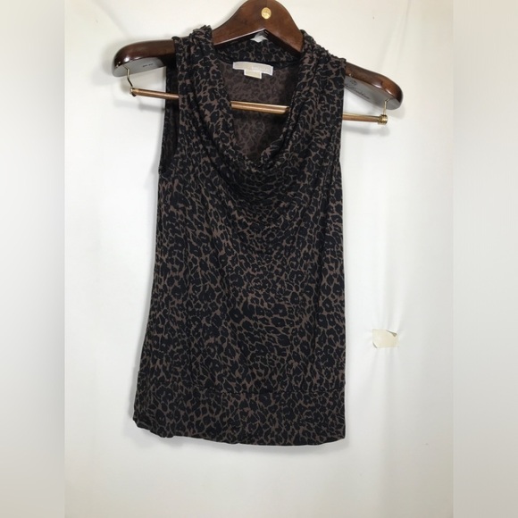 Michael Kors Womens Size Xs Leopard Cheetah Sleeveless Tank Blouse - Picture 1 of 5